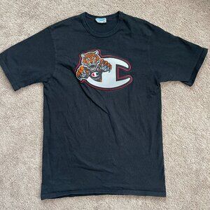 Vintage Champion Tiger Logo Black Crewneck Embroidered Patch Mens Size Large Blk